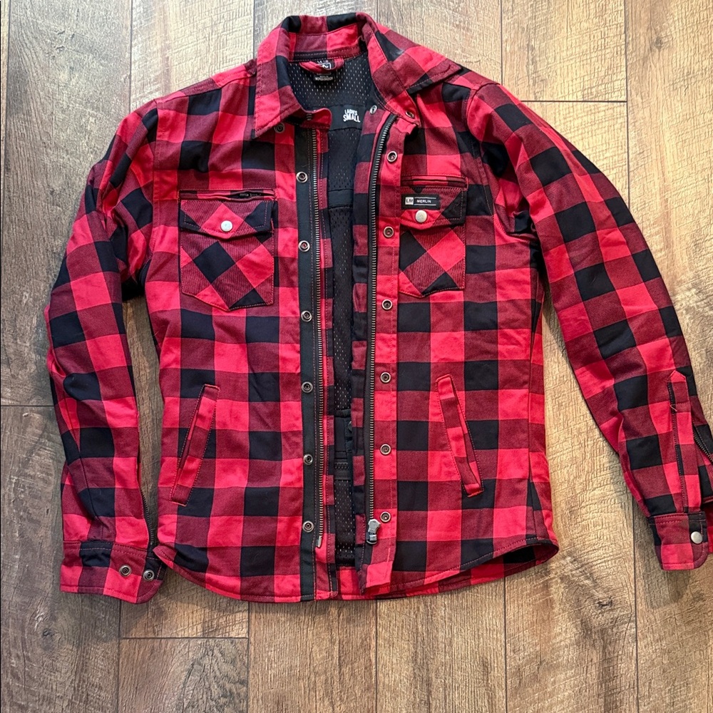 Merlin Red and Black Checkered insulated Shacket